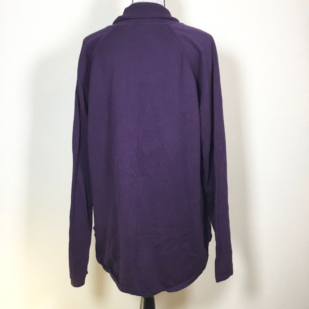 Purple knit sweater roll neck cozy winter cabincore layering lagenlook sz M - Picture 4 of 7